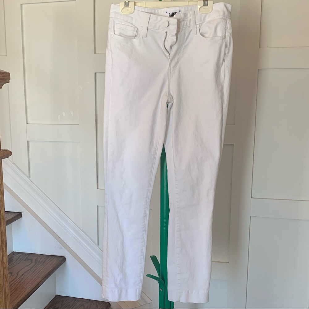 PAIGE: Hoxton Ankle Skinny jeans, Sz 26, White